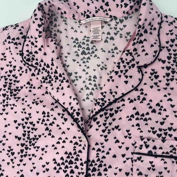 Victoria's Secret Dreamer Flannel Long Pajama Set Babydoll Tiny Hearts - XXL - Picture 4 of 12